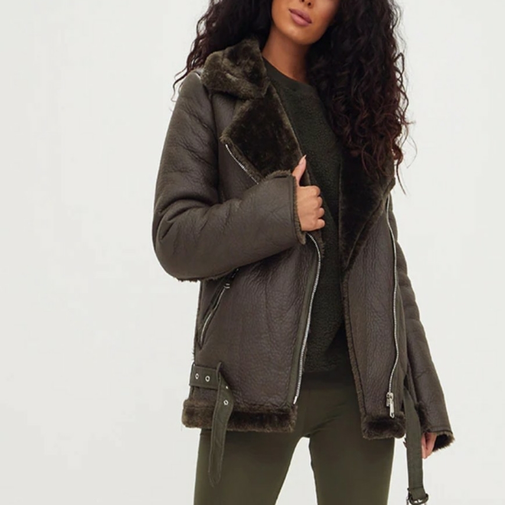 Khaki green aviator jacket